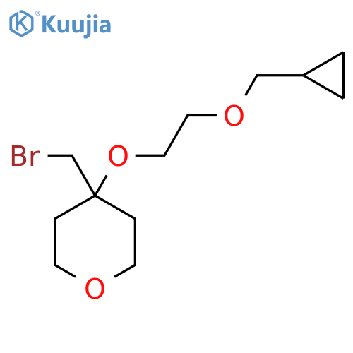 4-(bromomethyl)-4-2-(cyclopropylmethoxy)ethoxyoxane structure