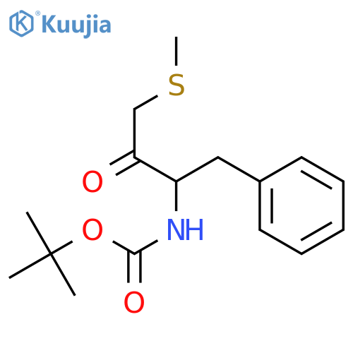 tert-butyl (1-benzyl-3-methylsulfanyl-2-oxopropyl)carbamate structure