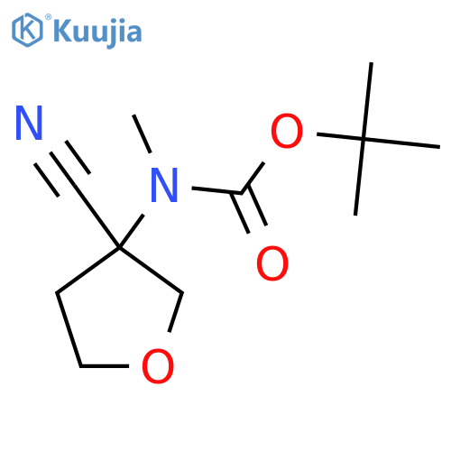 tert-butyl N-(3-cyanooxolan-3-yl)-N-methylcarbamate structure