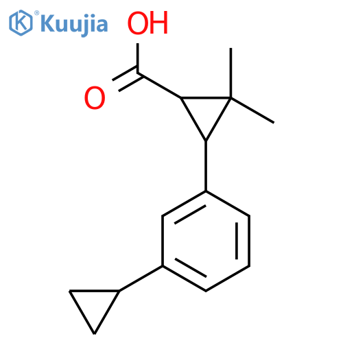 3-(3-cyclopropylphenyl)-2,2-dimethylcyclopropane-1-carboxylic acid structure