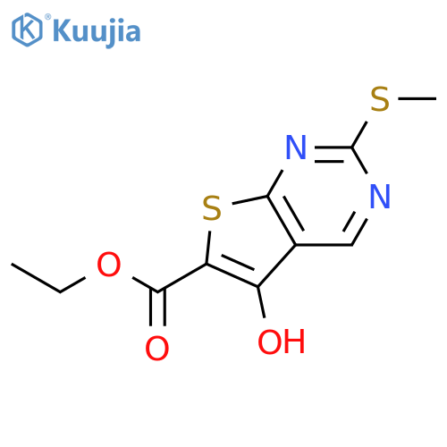 5-Hydroxy-2-methylsulfanylthieno2,3-dpyrimidine-6-carboxylicacid ethylester structure