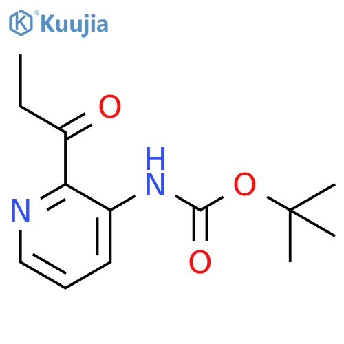 Carbamic acid, N-[2-(1-oxopropyl)-3-pyridinyl]-, 1,1-dimethylethyl ester structure