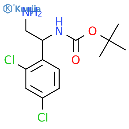 tert-butyl N-2-amino-1-(2,4-dichlorophenyl)ethylcarbamate structure
