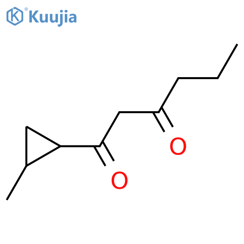 1-(2-methylcyclopropyl)hexane-1,3-dione structure
