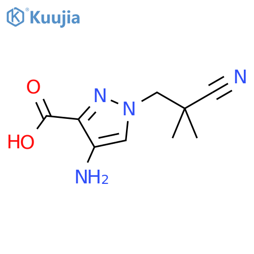 4-amino-1-(2-cyano-2,2-dimethylethyl)-1H-pyrazole-3-carboxylic acid structure