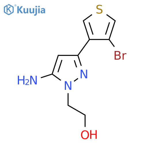2-[5-amino-3-(4-bromothiophen-3-yl)-1H-pyrazol-1-yl]ethan-1-ol structure