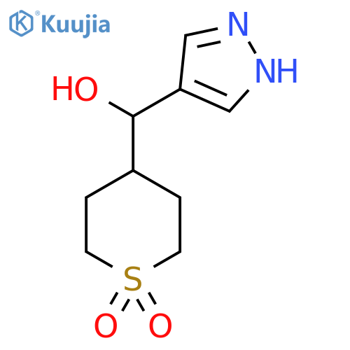 4-hydroxy(1H-pyrazol-4-yl)methyl-1lambda6-thiane-1,1-dione structure