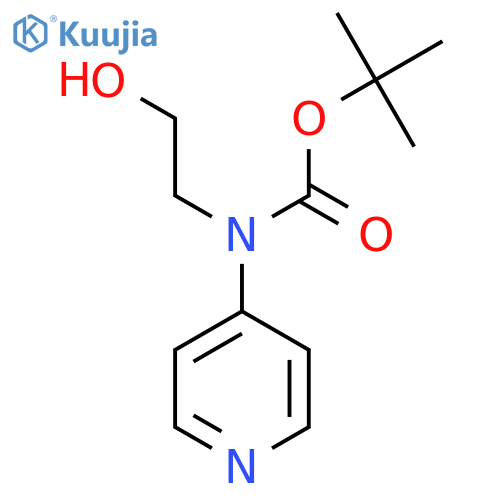 tert-butyl N-(2-hydroxyethyl)-N-(pyridin-4-yl)carbamate structure