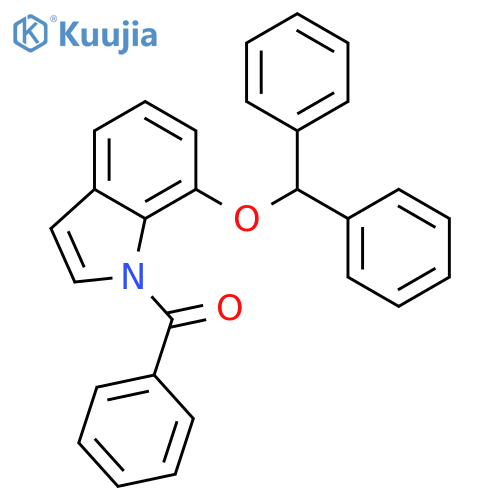 1H-Indole, 1-benzoyl-7-(diphenylmethoxy)- structure