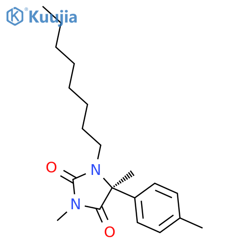 2,4-Imidazolidinedione, 3,5-dimethyl-5-(4-methylphenyl)-1-octyl-, (S)- structure