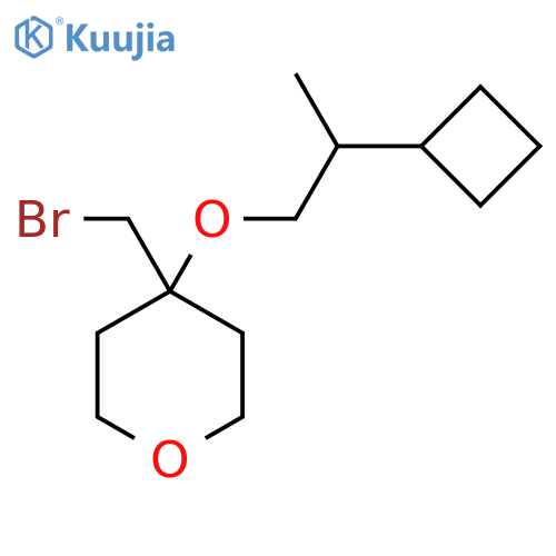 4-(bromomethyl)-4-(2-cyclobutylpropoxy)oxane structure