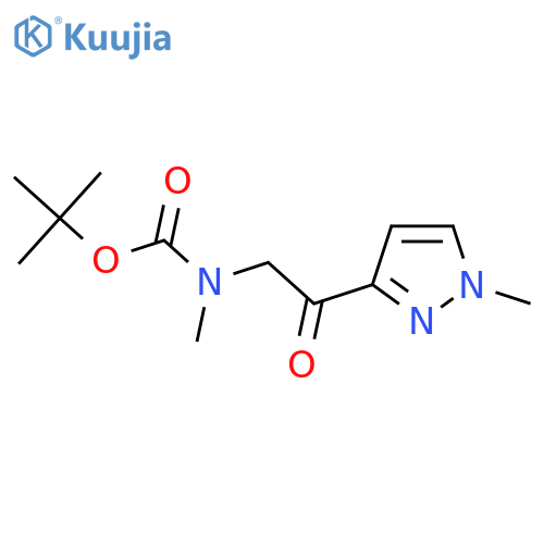 tert-butyl N-methyl-N-[2-(1-methyl-1H-pyrazol-3-yl)-2-oxoethyl]carbamate structure