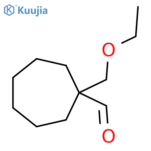 1-(ethoxymethyl)cycloheptane-1-carbaldehyde structure