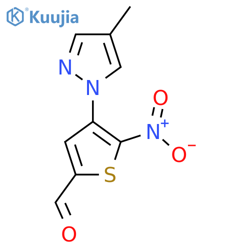 4-(4-methyl-1H-pyrazol-1-yl)-5-nitrothiophene-2-carbaldehyde structure