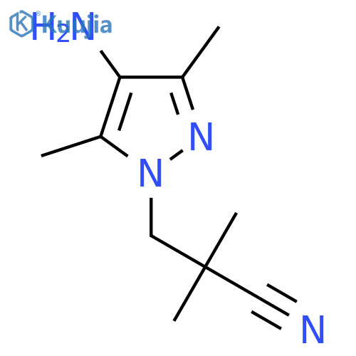 3-(4-amino-3,5-dimethyl-1H-pyrazol-1-yl)-2,2-dimethylpropanenitrile structure
