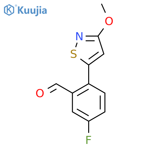 Benzaldehyde, 5-fluoro-2-(3-methoxy-5-isothiazolyl)- structure