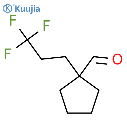 1-(3,3,3-trifluoropropyl)cyclopentane-1-carbaldehyde structure
