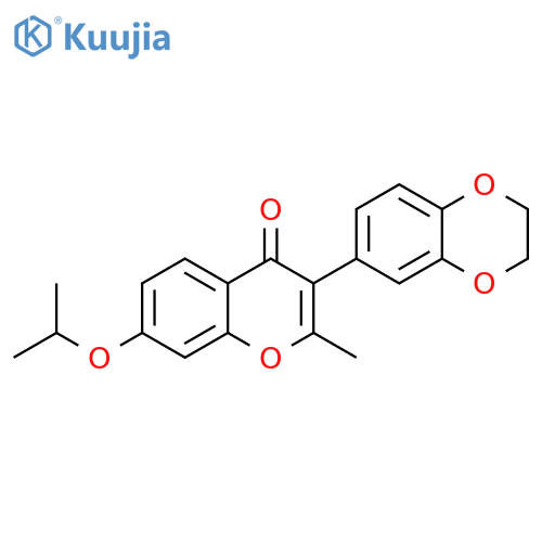 3-(2,3-dihydro-1,4-benzodioxin-6-yl)-2-methyl-7-(propan-2-yloxy)-4H-chromen-4-one structure