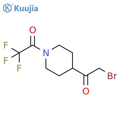 1-4-(2-bromoacetyl)piperidin-1-yl-2,2,2-trifluoroethan-1-one structure