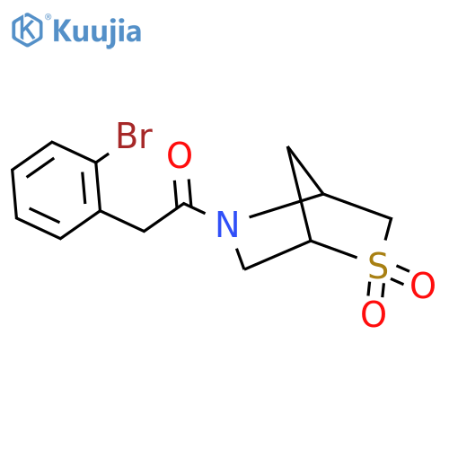 5-[2-(2-bromophenyl)acetyl]-2lambda6-thia-5-azabicyclo[2.2.1]heptane-2,2-dione structure