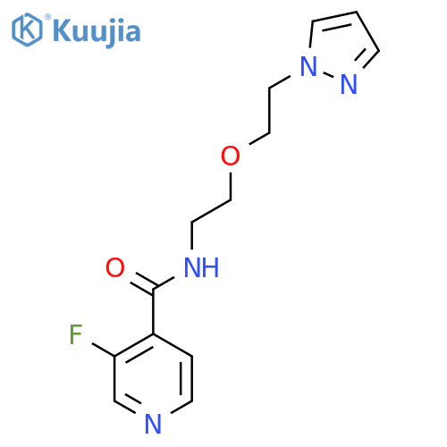 3-fluoro-N-{2-2-(1H-pyrazol-1-yl)ethoxyethyl}pyridine-4-carboxamide structure
