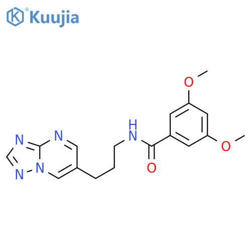 3,5-dimethoxy-N-[3-([1,2,4]triazolo[1,5-a]pyrimidin-6-yl)propyl]benzamide structure