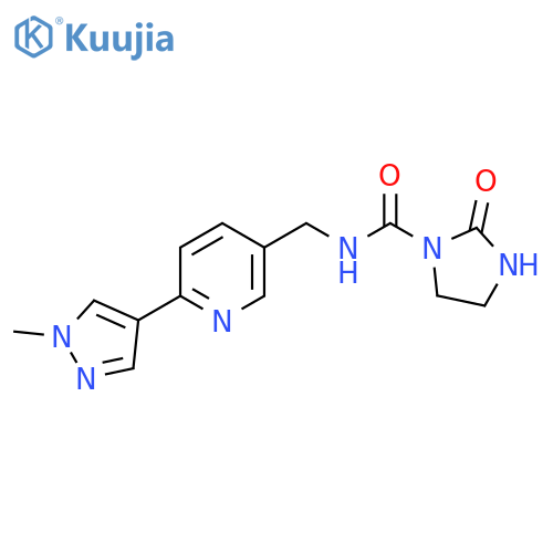 N-{6-(1-methyl-1H-pyrazol-4-yl)pyridin-3-ylmethyl}-2-oxoimidazolidine-1-carboxamide structure
