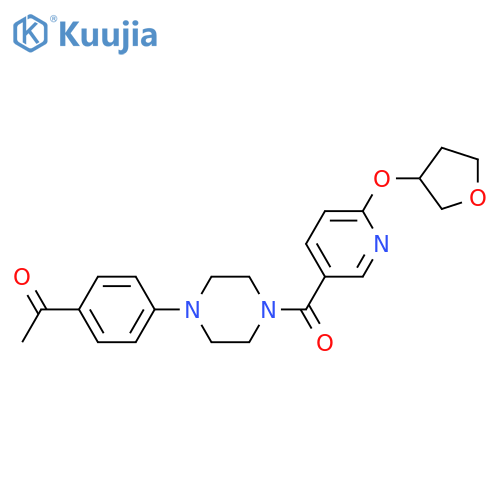 1-[4-[4-[6-(oxolan-3-yloxy)pyridine-3-carbonyl]piperazin-1-yl]phenyl]ethanone structure