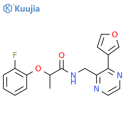 2-(2-fluorophenoxy)-N-{3-(furan-3-yl)pyrazin-2-ylmethyl}propanamide structure