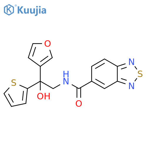 N-2-(furan-3-yl)-2-hydroxy-2-(thiophen-2-yl)ethyl-2,1,3-benzothiadiazole-5-carboxamide structure