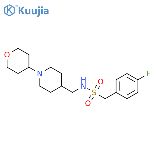 1-(4-fluorophenyl)-N-{[1-(oxan-4-yl)piperidin-4-yl]methyl}methanesulfonamide structure