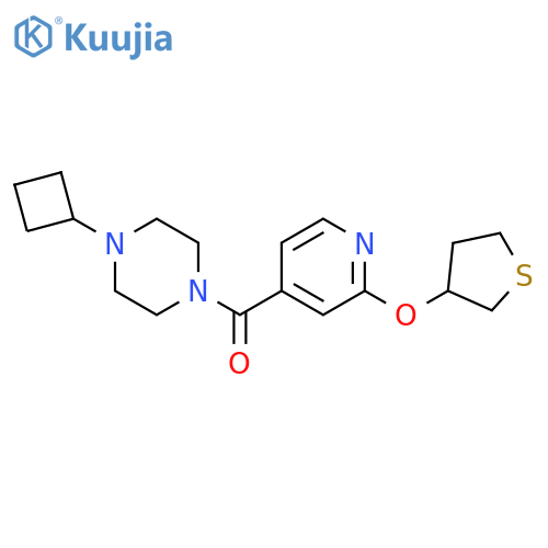 (4-cyclobutylpiperazin-1-yl)-[2-(thiolan-3-yloxy)pyridin-4-yl]methanone structure