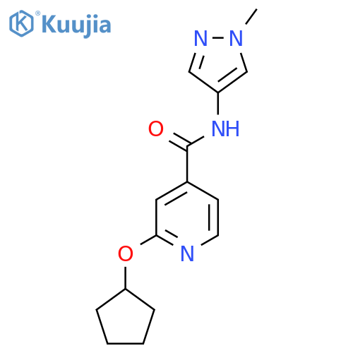 2-(cyclopentyloxy)-N-(1-methyl-1H-pyrazol-4-yl)isonicotinamide structure