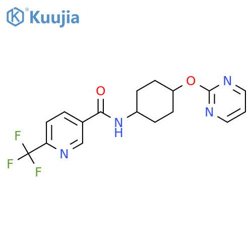 N-(1r,4r)-4-(pyrimidin-2-yloxy)cyclohexyl-6-(trifluoromethyl)pyridine-3-carboxamide structure