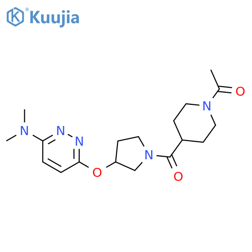 1-[4-(3-{[6-(dimethylamino)pyridazin-3-yl]oxy}pyrrolidine-1-carbonyl)piperidin-1-yl]ethan-1-one structure