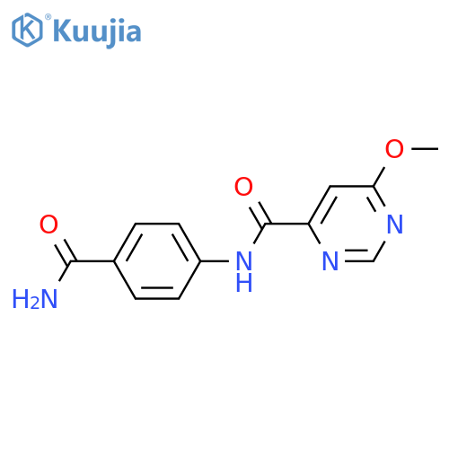 N-(4-carbamoylphenyl)-6-methoxypyrimidine-4-carboxamide structure