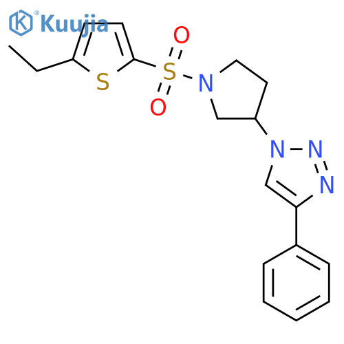 1-(1-((5-ethylthiophen-2-yl)sulfonyl)pyrrolidin-3-yl)-4-phenyl-1H-1,2,3-triazole structure
