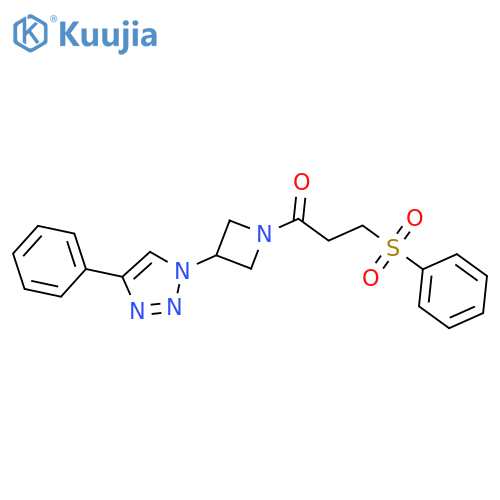 3-(Phenylsulfonyl)-1-[3-(4-phenyl-1H-1,2,3-triazol-1-yl)-1-azetidinyl]-1-propanone structure