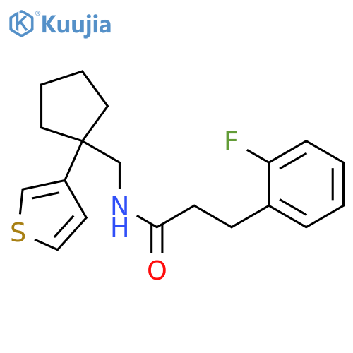 3-(2-fluorophenyl)-N-{[1-(thiophen-3-yl)cyclopentyl]methyl}propanamide structure