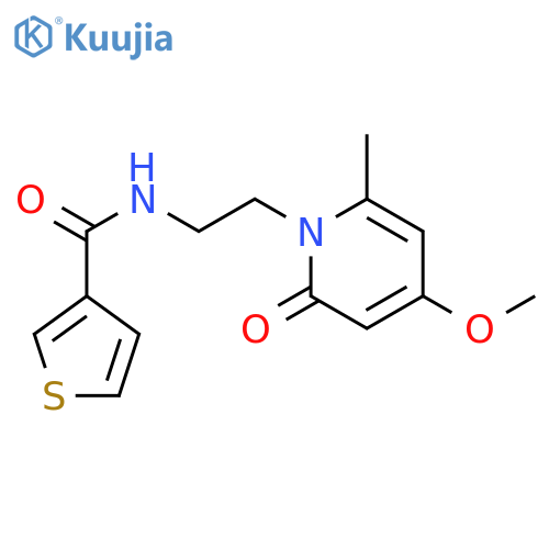 N-2-(4-methoxy-6-methyl-2-oxo-1,2-dihydropyridin-1-yl)ethylthiophene-3-carboxamide structure