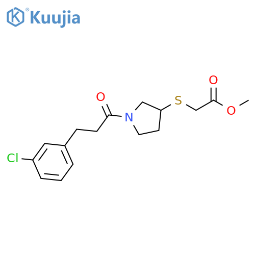 methyl 2-({1-[3-(3-chlorophenyl)propanoyl]pyrrolidin-3-yl}sulfanyl)acetate structure