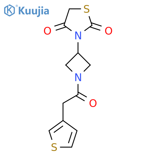 3-(1-(2-(Thiophen-3-yl)acetyl)azetidin-3-yl)thiazolidine-2,4-dione structure