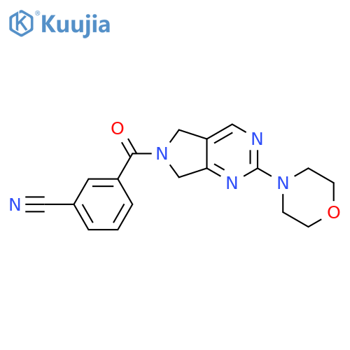 3-[2-(morpholin-4-yl)-5H,6H,7H-pyrrolo[3,4-d]pyrimidine-6-carbonyl]benzonitrile structure