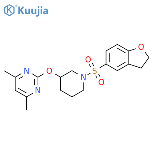 2-{[1-(2,3-dihydro-1-benzofuran-5-sulfonyl)piperidin-3-yl]oxy}-4,6-dimethylpyrimidine structure