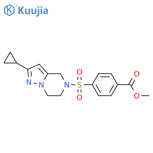 methyl 4-({2-cyclopropyl-4H,5H,6H,7H-pyrazolo1,5-apyrazin-5-yl}sulfonyl)benzoate structure