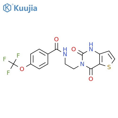 N-(2-{2,4-dioxo-1H,2H,3H,4H-thieno[3,2-d]pyrimidin-3-yl}ethyl)-4-(trifluoromethoxy)benzamide structure