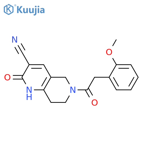 6-[2-(2-methoxyphenyl)acetyl]-2-oxo-1,5,7,8-tetrahydro-1,6-naphthyridine-3-carbonitrile structure