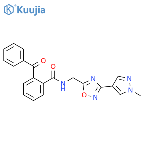 2-benzoyl-N-{3-(1-methyl-1H-pyrazol-4-yl)-1,2,4-oxadiazol-5-ylmethyl}benzamide structure