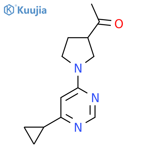 1-1-(6-cyclopropylpyrimidin-4-yl)pyrrolidin-3-ylethan-1-one structure