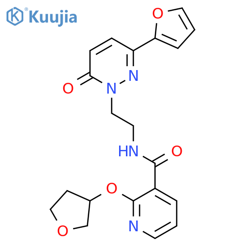 N-(2-(3-(furan-2-yl)-6-oxopyridazin-1(6H)-yl)ethyl)-2-((tetrahydrofuran-3-yl)oxy)nicotinamide structure